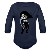 Character #93 Organic Long Sleeve Baby Bodysuit - dark navy