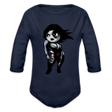 Character #93 Organic Long Sleeve Baby Bodysuit - dark navy