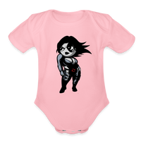 Character #93 Organic Short Sleeve Baby Bodysuit - light pink