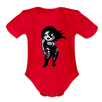 Character #93 Organic Short Sleeve Baby Bodysuit - red