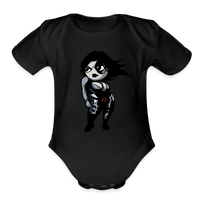 Character #93 Organic Short Sleeve Baby Bodysuit - black