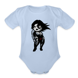 Character #93 Organic Short Sleeve Baby Bodysuit - sky