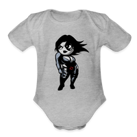 Character #93 Organic Short Sleeve Baby Bodysuit - heather grey