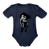Character #93 Organic Short Sleeve Baby Bodysuit - dark navy