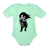 Character #93 Organic Short Sleeve Baby Bodysuit - light mint