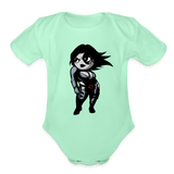 Character #93 Organic Short Sleeve Baby Bodysuit - light mint