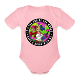 Character #94 Organic Short Sleeve Baby Bodysuit - light pink