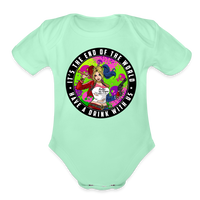 Character #94 Organic Short Sleeve Baby Bodysuit - light mint