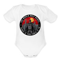 Character #96 Organic Short Sleeve Baby Bodysuit - white