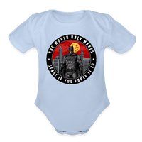 Character #96 Organic Short Sleeve Baby Bodysuit - sky