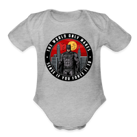 Character #96 Organic Short Sleeve Baby Bodysuit - heather grey