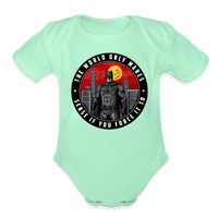 Character #96 Organic Short Sleeve Baby Bodysuit - light mint