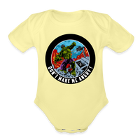 Character #97 Organic Short Sleeve Baby Bodysuit - washed yellow