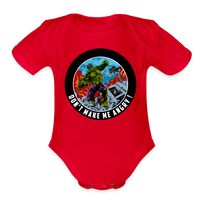 Character #97 Organic Short Sleeve Baby Bodysuit - red