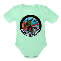 Character #97 Organic Short Sleeve Baby Bodysuit - light mint