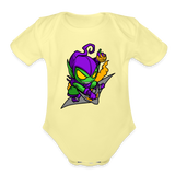 Character #98 Organic Short Sleeve Baby Bodysuit - washed yellow