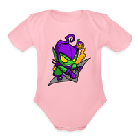 Character #98 Organic Short Sleeve Baby Bodysuit - light pink