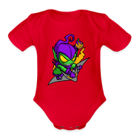 Character #98 Organic Short Sleeve Baby Bodysuit - red