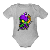 Character #98 Organic Short Sleeve Baby Bodysuit - heather grey