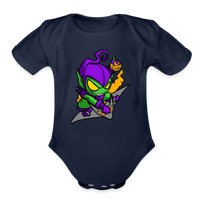 Character #98 Organic Short Sleeve Baby Bodysuit - dark navy
