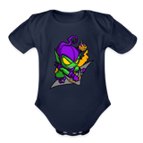 Character #98 Organic Short Sleeve Baby Bodysuit - dark navy
