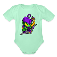 Character #98 Organic Short Sleeve Baby Bodysuit - light mint