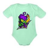 Character #98 Organic Short Sleeve Baby Bodysuit - light mint