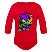 Character #98 Organic Long Sleeve Baby Bodysuit - red