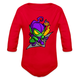 Character #98 Organic Long Sleeve Baby Bodysuit - red