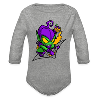 Character #98 Organic Long Sleeve Baby Bodysuit - heather grey
