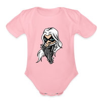 Character #99 Organic Short Sleeve Baby Bodysuit - light pink