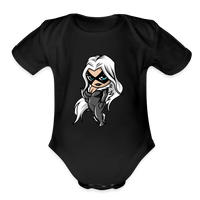 Character #99 Organic Short Sleeve Baby Bodysuit - black