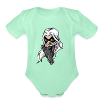 Character #99 Organic Short Sleeve Baby Bodysuit - light mint