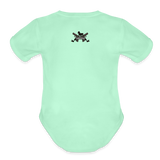 Character #99 Organic Short Sleeve Baby Bodysuit - light mint