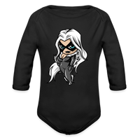 Character #99 Organic Long Sleeve Baby Bodysuit - black